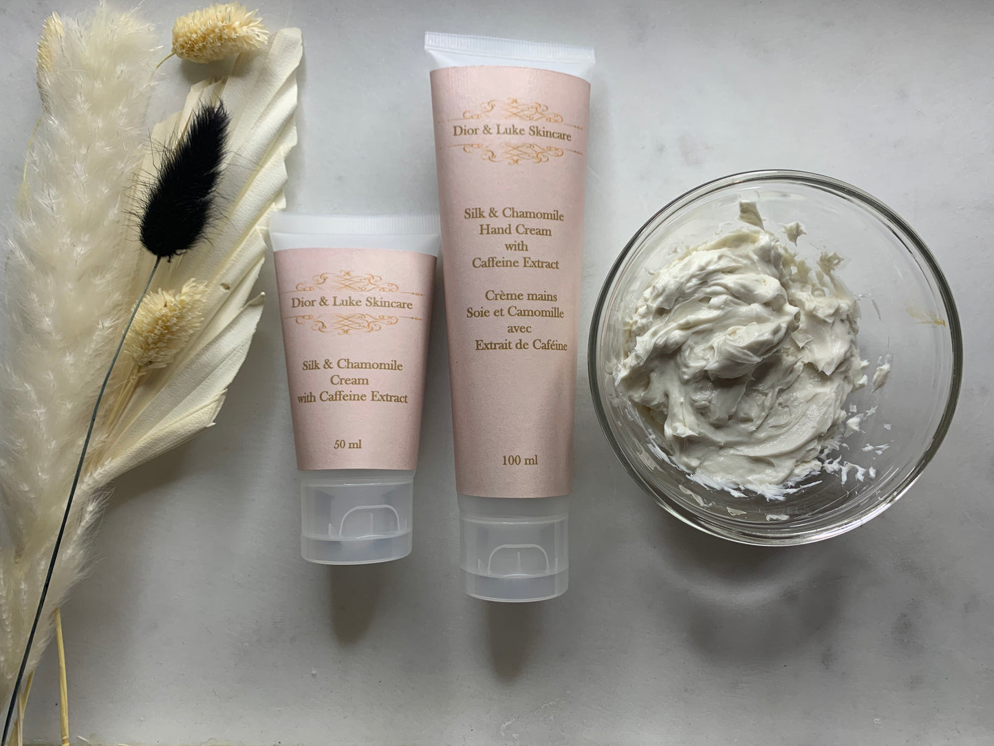 Silk & Chamomile Hand and Body Cream with Caffeine Extract